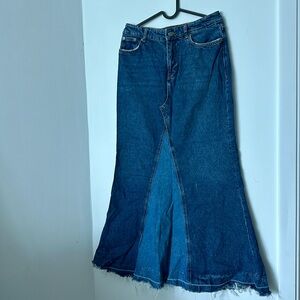 Zara Womens Denim Long Skirt